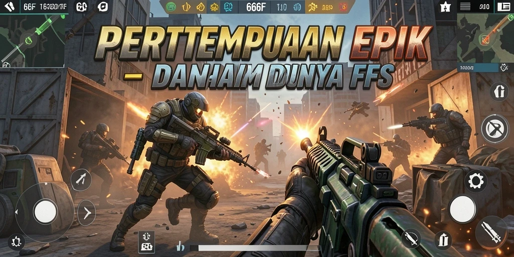 Screenshot utama 666F menampilkan aksi intens dalam pertempuran FPS.