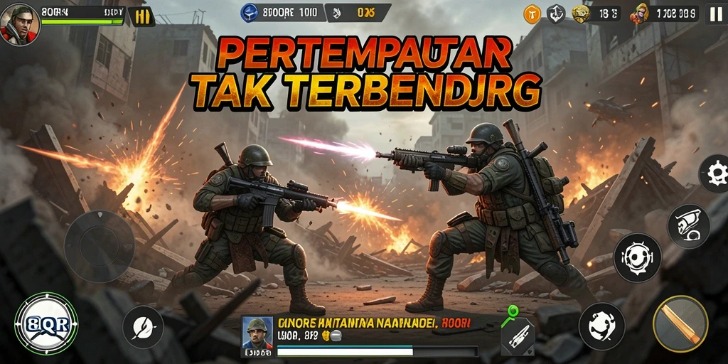 Tampilan seru dari pertarungan dalam 8QR di screenshot.