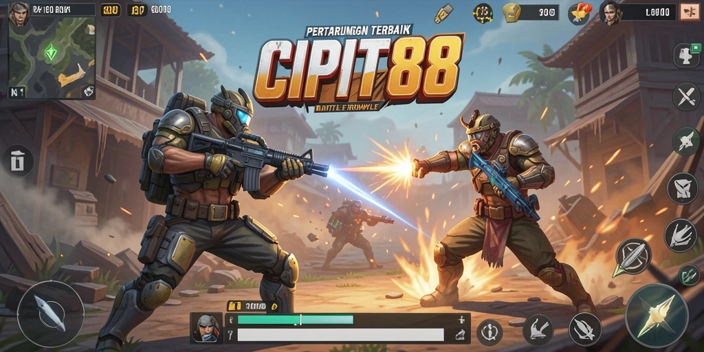 Tampilan game Battle Royale yang seru dan menegangkan.