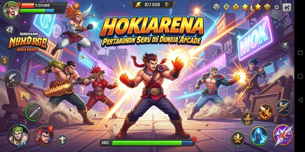 Screenshot gameplay HOKIARENA menampilkan aksi seru dan grafis menarik.