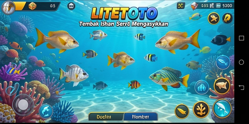 Tampilan menarik dan seru saat menembak ikan di LITETOTO.