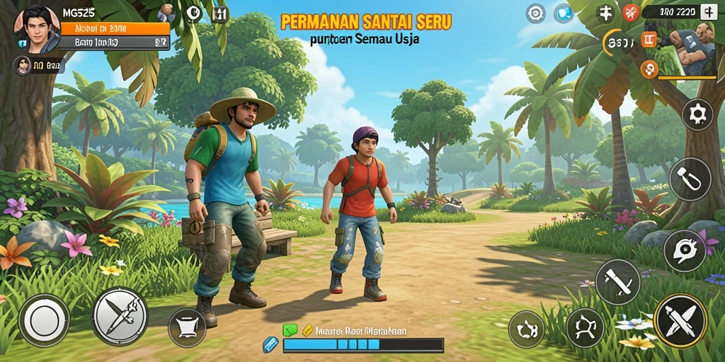Screenshot permainan MG525 yang menunjukkan gameplay seru dan santai.
