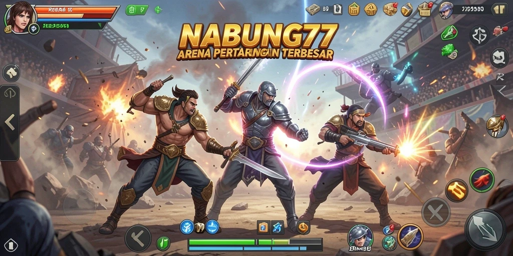 Tangkapan layar menarik menunjukkan pertempuran intens dalam NABUNG77.
