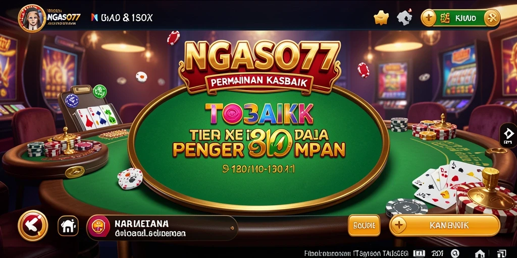 Tampilan gameplay seru dalam NGASO77 dengan berbagai permainan Kasino.