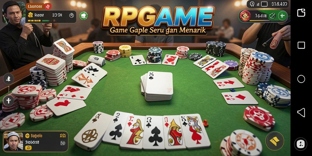 Screenshot utama RPGAME menampilkan keseruan gameplay Gaple yang mendebarkan.
